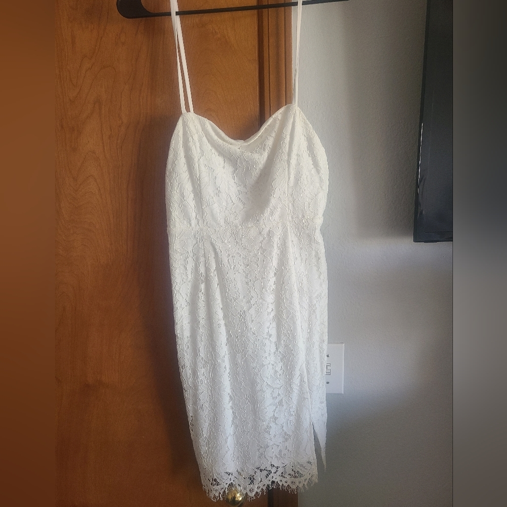 White Lace Short Dress